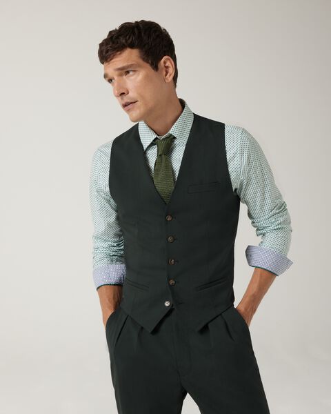 5 button tailored fashion vest, Dark Khaki, hi-res